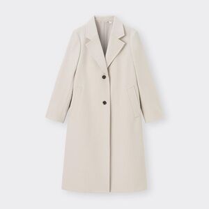 GU Womens Long Cream Coat